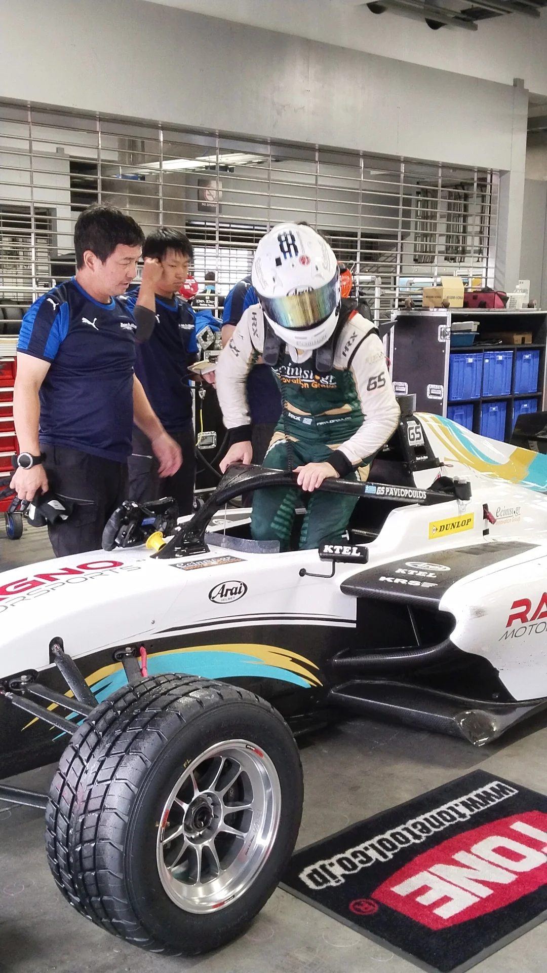 George Sebastian preparing to enter the Formula Regional Japan car with Team LeMans at Fuji Speedway